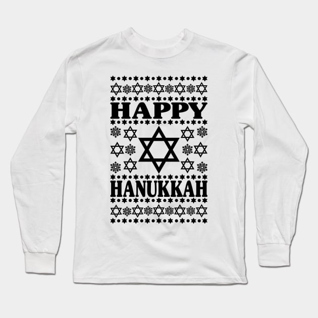 Happy Hanukkah - Jewish Holiday Gift For Men, Women & Kids Long Sleeve T-Shirt by Art Like Wow Designs